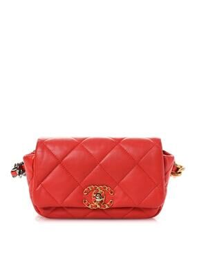Lambskin Quilted Chanel 19 Waist Bag #322691C18B